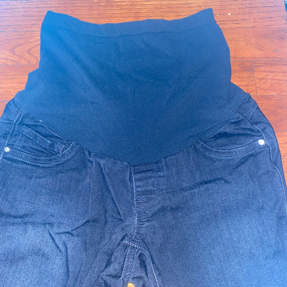 Fade to Blue Denim Maternity Jeans Dark Wash Skinny Stretch Denim